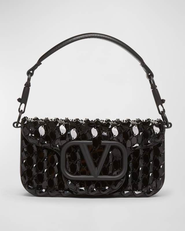 Loco Small VLOGO Sequined Shoulder Bag